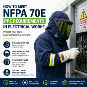 nfpa 70e ppe requirements electrical worker arc flash protective clothing safety compliance
