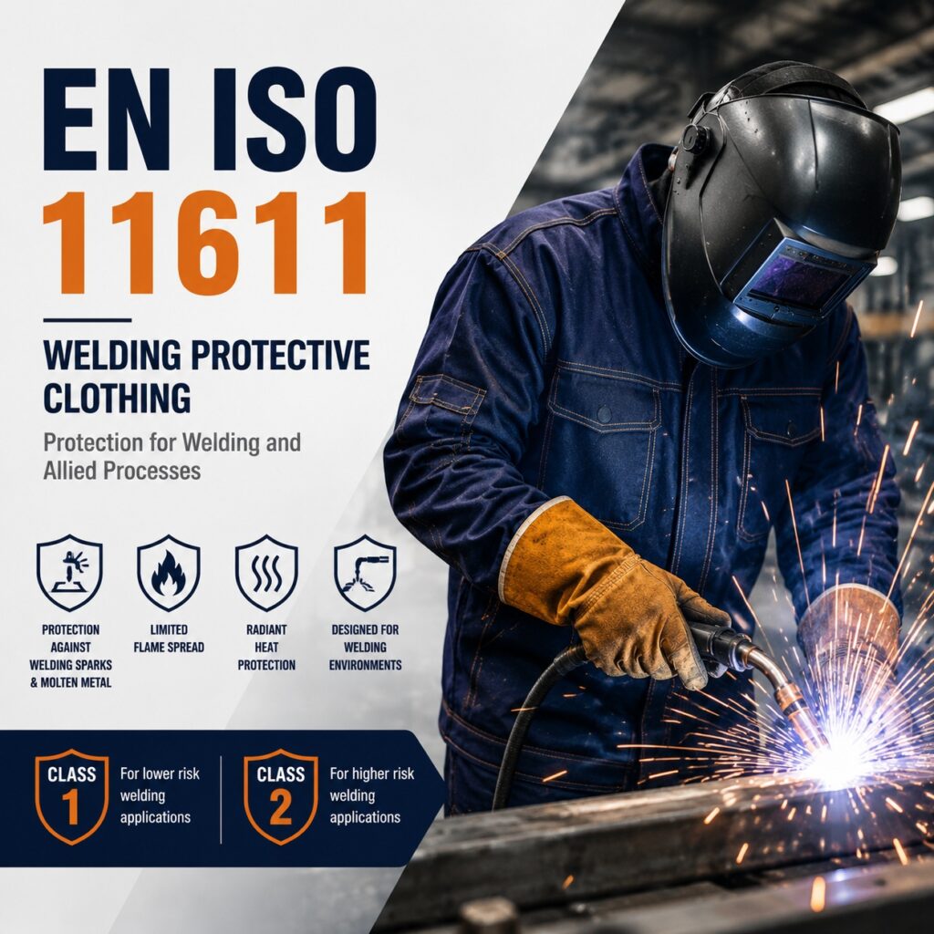 EN ISO 11611 welding protective clothing protecting workers during welding operations