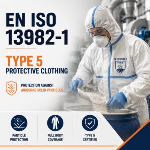 EN ISO 13982-1 Type 5 protective clothing for protection against airborne solid particles